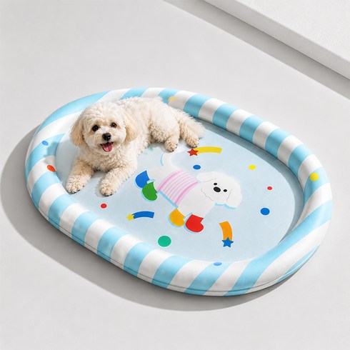 큰귀멍멍 강아지 고양이 냉감 쿨매트 여름 방수 아이스 패드, 1개, 블루