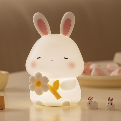 토끼 무드등 동물인형 수면등 인테리어 침실조명 LED, 혼합색상