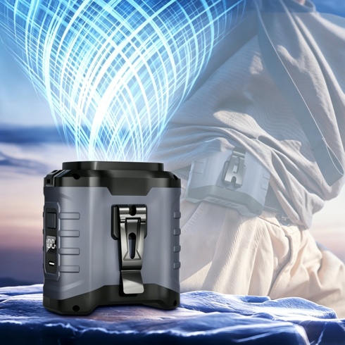 휴대용 허리선풍기 고풍속 무선선풍기 10000mAh 허리걸이선풍기 캠핑용 미니선풍기 아웃도어 선풍기 목걸이형선풍기, 그레이