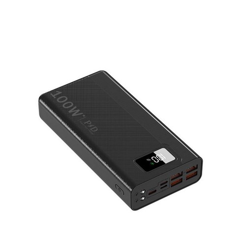 50000mAh 대용량 보조배터리 100W 초고속충전 외출 필수템, 블랙, T1432