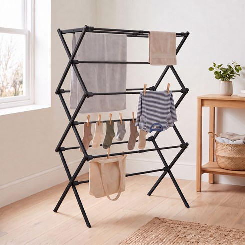 ZOES HOMEWARE 빨래건조대 튼튼한 접이식 건조대, 블랙