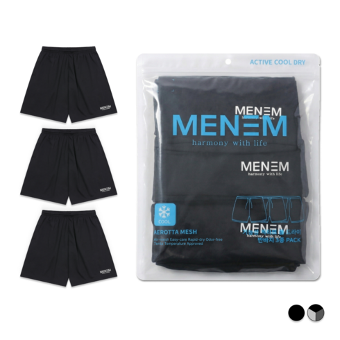 미넴 남녀공용 반바지 3장 S~5XL 스포츠 기능성 쿨티 헬스 트레이닝