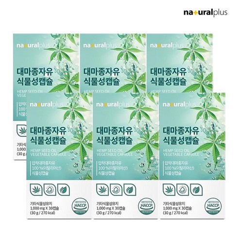 내츄럴플러스 대마종자유 식물성캡슐 30p, 30회분, 6개