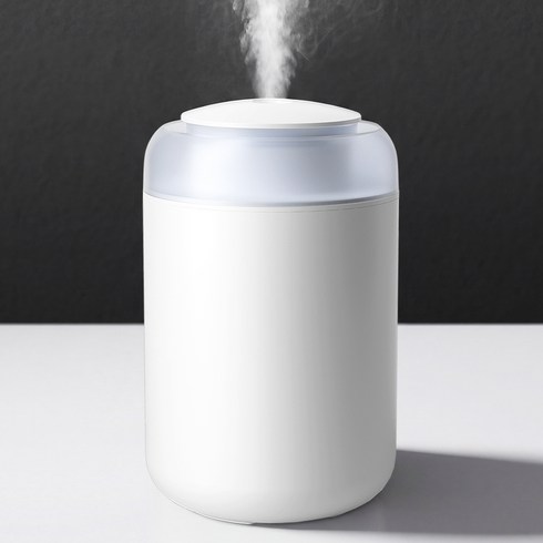 PERFFIER 미니 무선 가습기 1500ml 사무실 탁상용 초음파 휴대용 저소음 수면 무드등 겸용, 화이트, C2