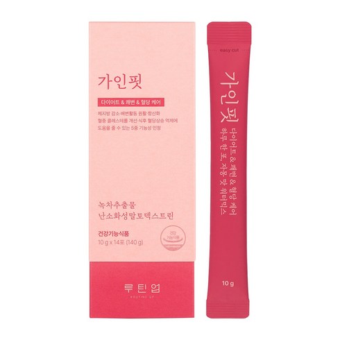 루틴업 가인핏 다이어트 쾌변 혈당 케어 녹차추출물 카테킨 난소화성말토덱스트린 식이섬유 다이어트 보조제, 1박스, 14회분