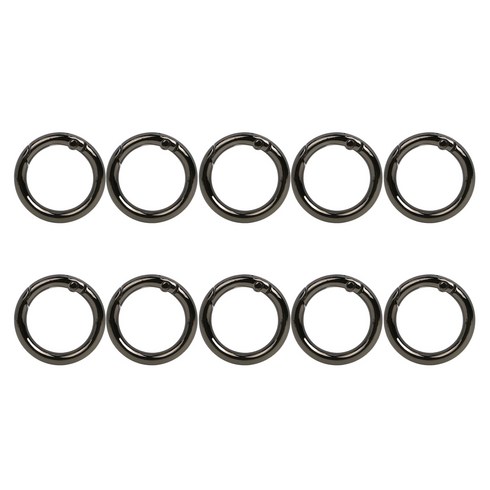 오픈형오링 열쇠고리 키링, 내경19mm, 10개, 건블랙