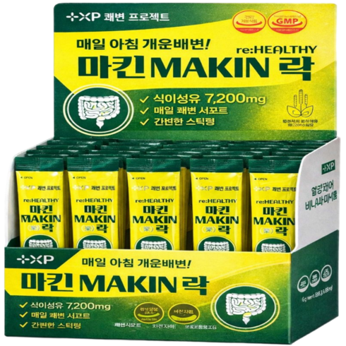 마킨 매킨 유산균 낙산균 차전자피 식이섬유 푸룬 함유 쾌변, 30개, 1회분