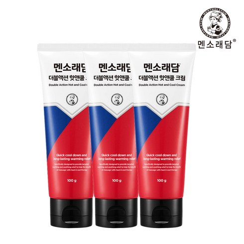 멘소래담 더블액션 핫앤쿨 바디크림, 100g, 3개