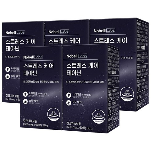 노벨랩스 스트레스 케어 테아닌 250mg, 5박스, 60정