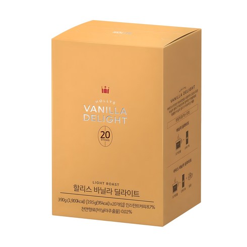 할리스 바닐라 딜라이트 커피믹스, 19.5g, 20개입, 1개