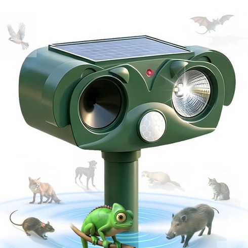 태양광 USB 충전 강력한 초음파 플래시 조류 퇴치 뱀 쥐 멧돼지 노루 유해동물 퇴치 적외선 퇴치기 LED 경보음, 경보음-H7015