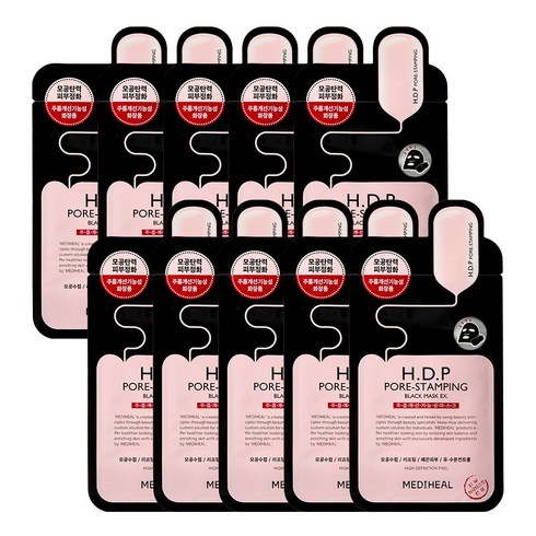 메디힐 HDP 포어스탬핑 블랙 마스크 이엑스 25ml, 10개입, 1개