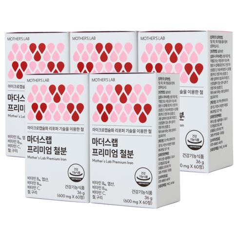 마더스랩 프리미엄 리포퍼 여성 철분제 + 리포좀 비타민C + 비타민B6 B12 + 엽산 + 구리, 10박스, 60정