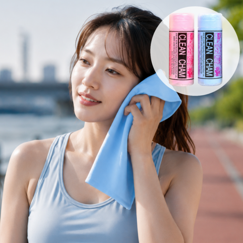 일상포인트 강력흡수 습식 운동 땀수건 스포츠 타월 타올, 2개, 블루+핑크