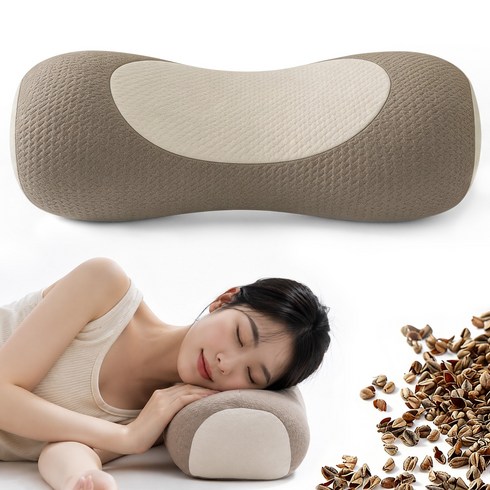 kemei 메밀베개 3D 입체 디자인 통기성 좋은 편안한 베개, 1개, 브라운