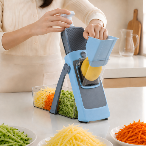 마술사 만능 채칼 다기능 채칼 슬라이스 힘 절약, 1개, 블루
