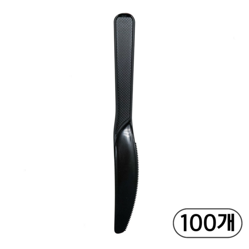 생활엔 데일리핏 일회용 나이프 16.8cm 블랙 개별포장, 1개, 100개