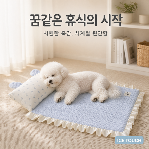 파스텔펫 반려동물 잔꽃래빗 엠보 쿨매트, 블루, 1개
