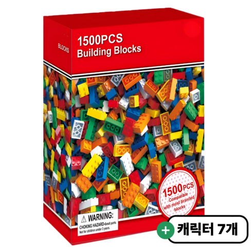 조립 호환 블럭 1500 피스, 1개, 혼합색상