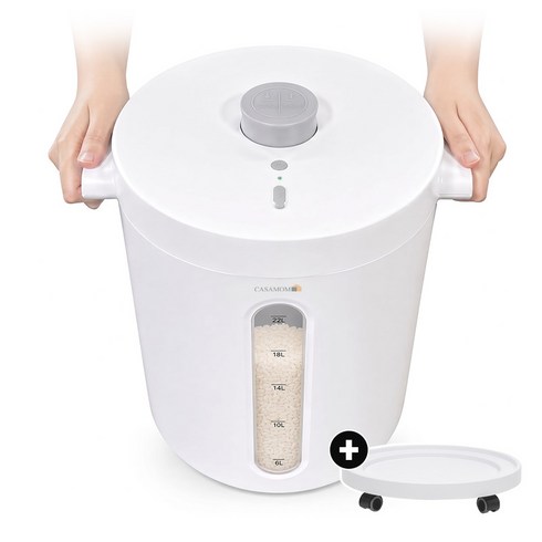 공구38차/ 마이미 진공쌀통 20kg [24KG대용량/유무선] 26년+ 저소음 특허기술(트레이+충전식+압축+진공)쌀벌레방지 밥맛보장 신선도유지, 화이트 [업그레이드 26년형] 쿠팡특가, CAA-608, 1개