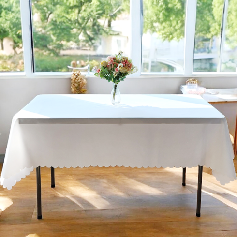 180cm X 140cm 나랑파티 테이블보 백일 돌상 칠순 소품 행사 식탁 커버 레이스 식탁보, 화이트, 180*140