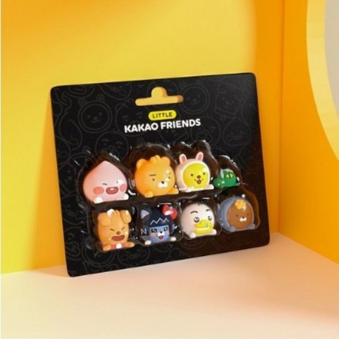 Kakao friends 자동차 피규어 인테리어 장식소품 대시보드 장식 카카오프렌즈 네비게이션 꾸미기 자동차 실내 소품, 카카오 8p세트, 1세트