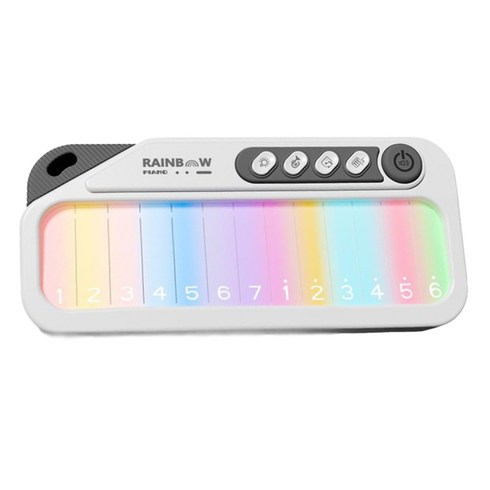 미니 LED 전자피아노 완구 초보 자동 악기 연주 터치 스크린 피아노, 화이트, 1개