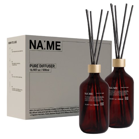 나메 대용량 프리미엄 디퓨저 스틱 세트, 2개, 500ml, 아쿠아