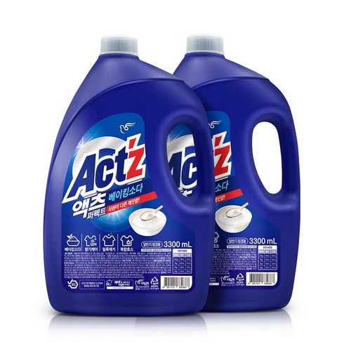 액츠 퍼펙트 베이킹소다 액상세제 본품, 3.3L, 2개
