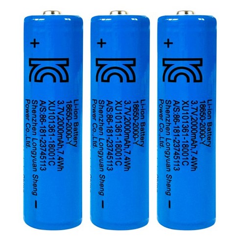 탑셀 18650 배터리 2000mAh 리튬이온 건전지 KC인증 보호회로 과전압 방지 충전지 밧데리, 1개, 3개입