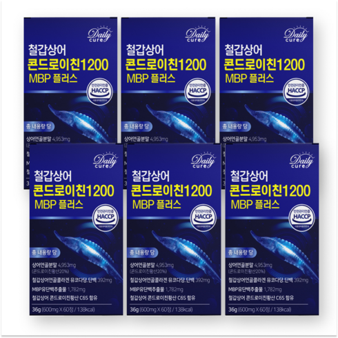 철갑상어 콘드로이친 1200 cs6형 MBP 식약청인증 데일리큐어, 6개, 60정