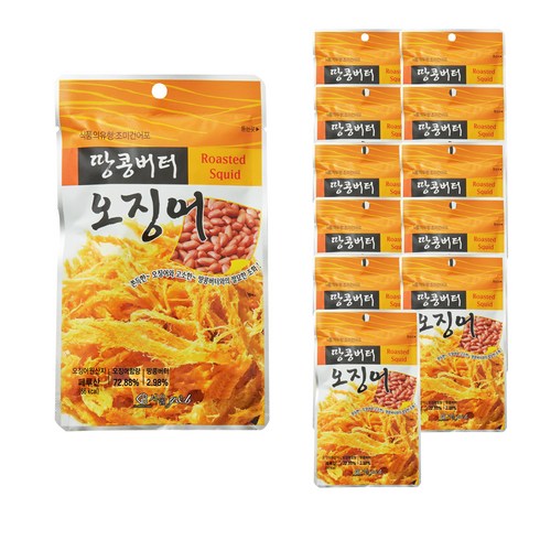 서울지앤비 땅콩버터 오징어, 18g, 12개