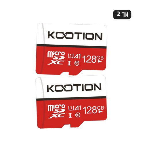 KOOTION 마이크로 SD카드 UHS-I U1 Class 10 고속 메모리카드, 2개, 128GB