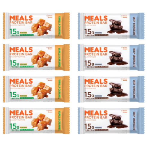 밀스 프로틴바 딥초코 카라멜 혼합 8p, 50g, 8개