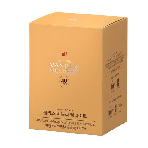 할리스 바닐라 딜라이트 커피믹스 분말스틱, 19.5g, 40개입, 1개