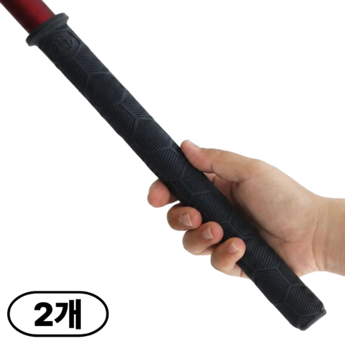 산컴퍼니 1+1 파크골프채 강력 미끄럼방지 실리콘그립 그립커버 손잡이 교체, 2개, 블랙