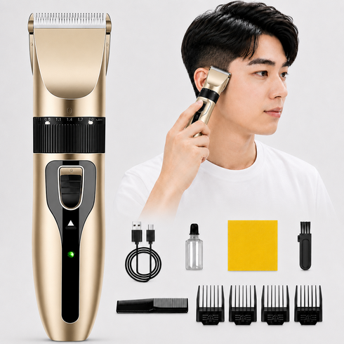 디에스가추몰 전문가용 전동 바리깡 세트 이중 칼날 깔끔한 커팅 남자 이발기, 588골드