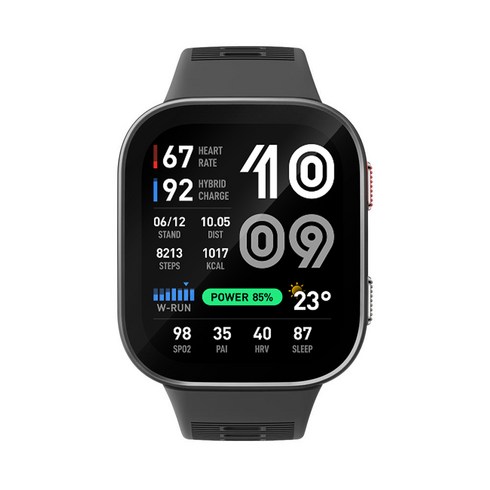 어메이즈핏 빕맥스 스마트워치, GPS + 블루투스, 49mm, 카본 그레이