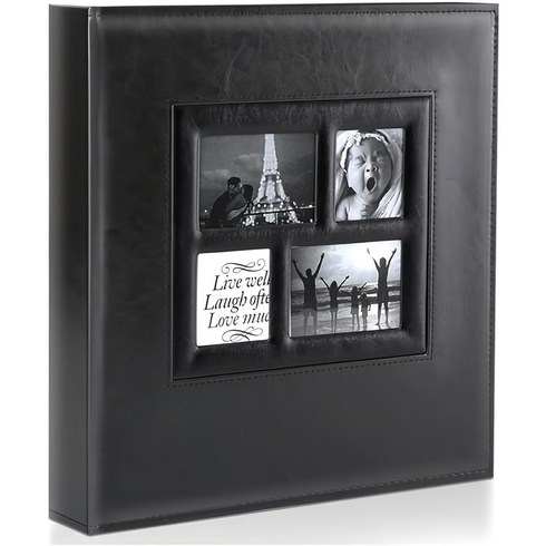 쿠리바바 4x6 포켓 대용량 포토앨범, 블랙, 1000매