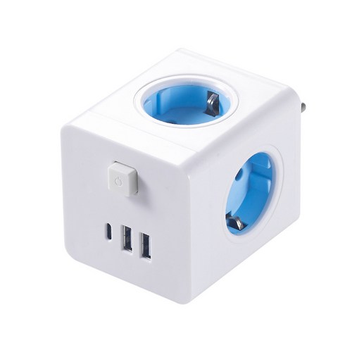 파워큐브 고용량 멀티탭 4구 USB*2+Type-c*1 예쁜 인테리어 멀티탭, 1개, 화이트, 0.1cm