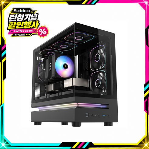 SUDOKOO S 고사양 게이밍 컴퓨터 R7 7800X3D + RTX 5060 Ti 본체 조립 PC 데스크탑, 1TB, 32GB, Free DOS, 지포스 RTX 5060 Ti, R7-7800X3D