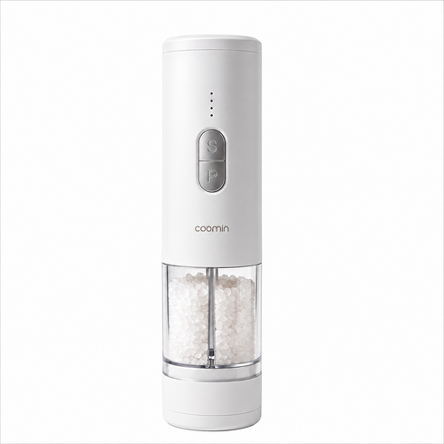 쿠민 2in1 전동 소금 후추 그라인더 업그레이드 듀얼 페퍼밀, 1개, 200ml