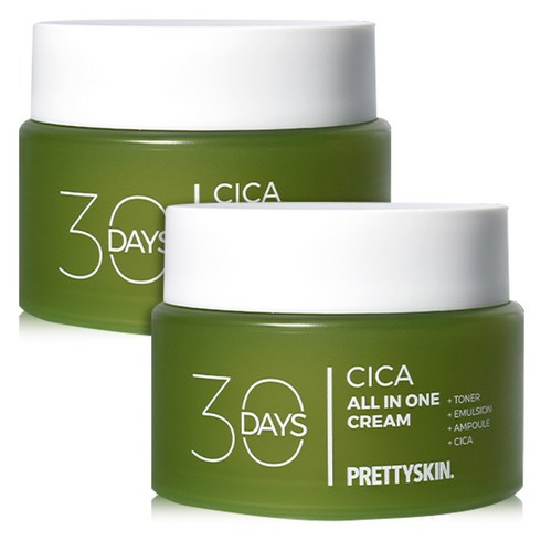 프리티스킨 30 Days 올인원 시카 진정 수분크림, 2개, 100ml