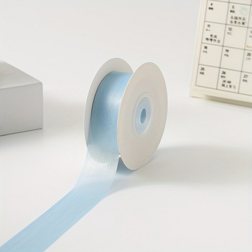 올리브파티 밀키 실크 오간디 리본 25mm 20야드 18M 청첩장 선물포장, 1개, 라이트블루