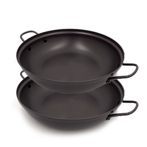 일리 경질 업소용 찌개 조림 전골 냄비, 2개, 블랙, 20cm