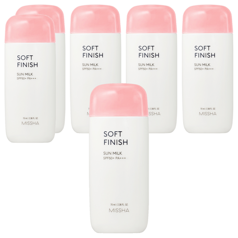 미샤 올 어라운드 세이프 블록 소프트 피니쉬 선밀크 SPF50+ PA+++, 70ml, 6개
