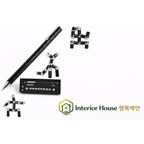 자석 피젯 마그네틱 자석 펜 피젯토이 변형 볼펜 창의력 조립 스트레스 해소 감압 펜마크네틱, 1개, 검정