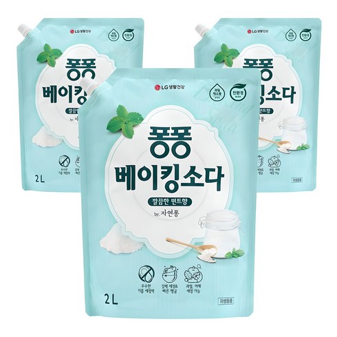 퐁퐁 베이킹소다 주방세제 깔끔한 민트향 리필형, 2L, 3개