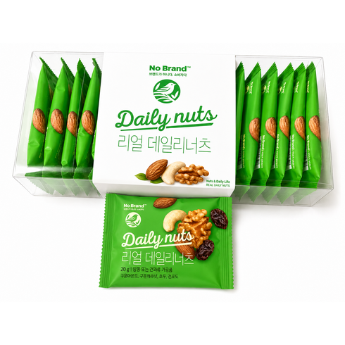 노브랜드 견과류 리얼 데일리 너츠 하루 견과 아침대용 어린이 간식 수험생, 400g, 5개
