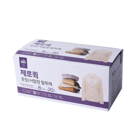 제로퀵 고급의류케어 옷장 서랍장 탈취제 라벤더, 1세트, 26.4g